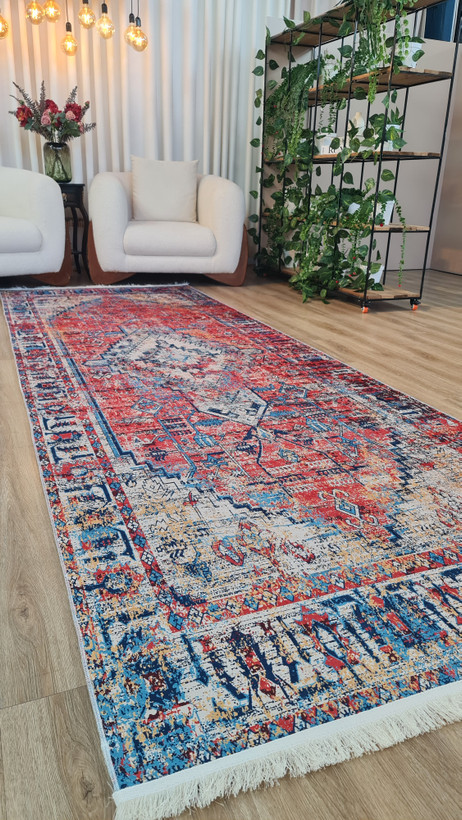 قیمت عالی فرشینه آفتاب فرش راهرو و کناره کدM242مخمل شانل ترک استپدار