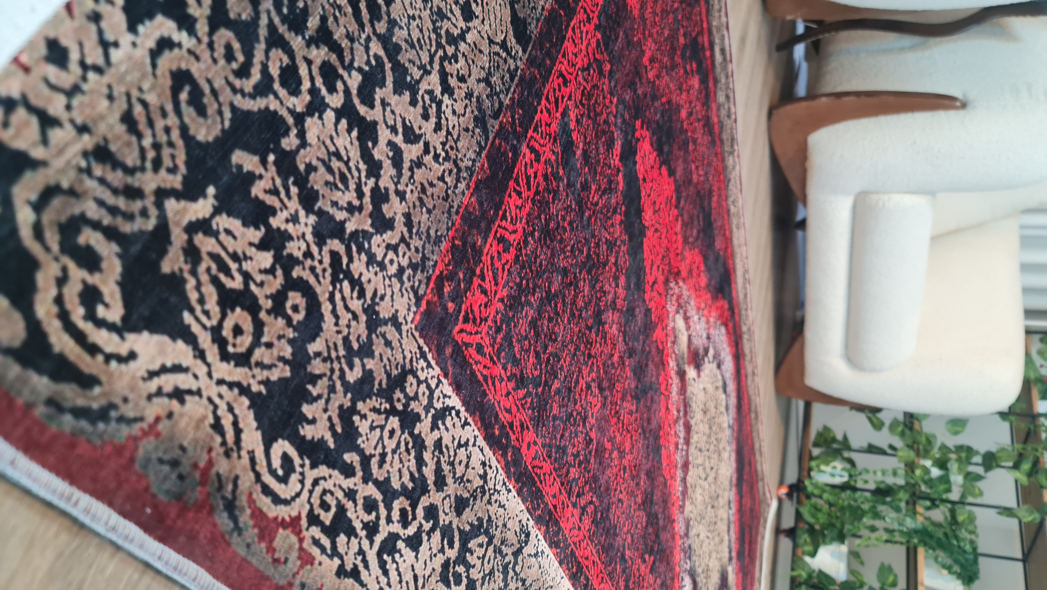 خرید ارزانترین فرشینه سنتی فرشینه آفتاب کد U118مخمل شانل