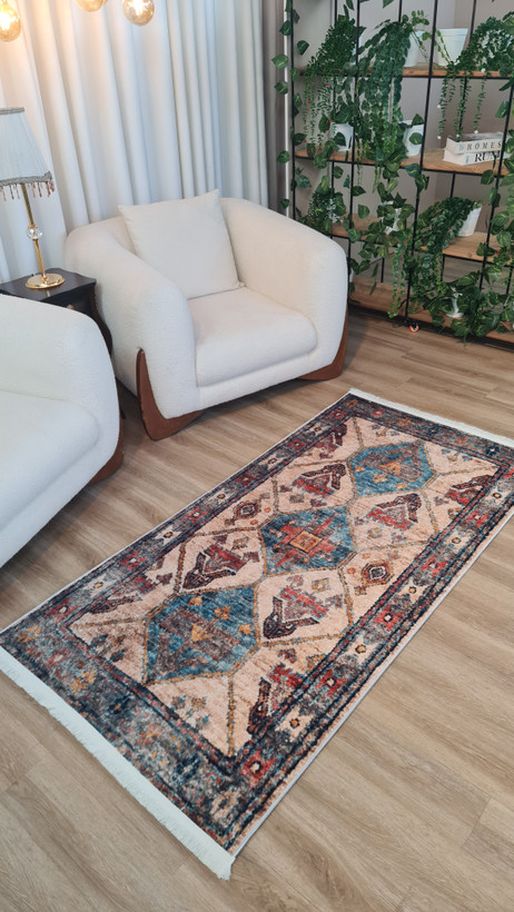 خرید فرشینه سنتی فرشینه آفتاب کد M187مخمل شانل