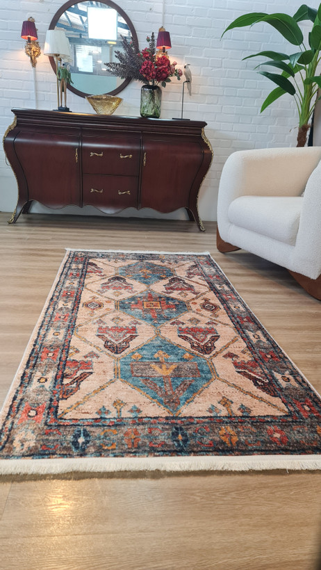 ارزانترین فرشینه سنتی فرشینه آفتاب کد M187مخمل شانل