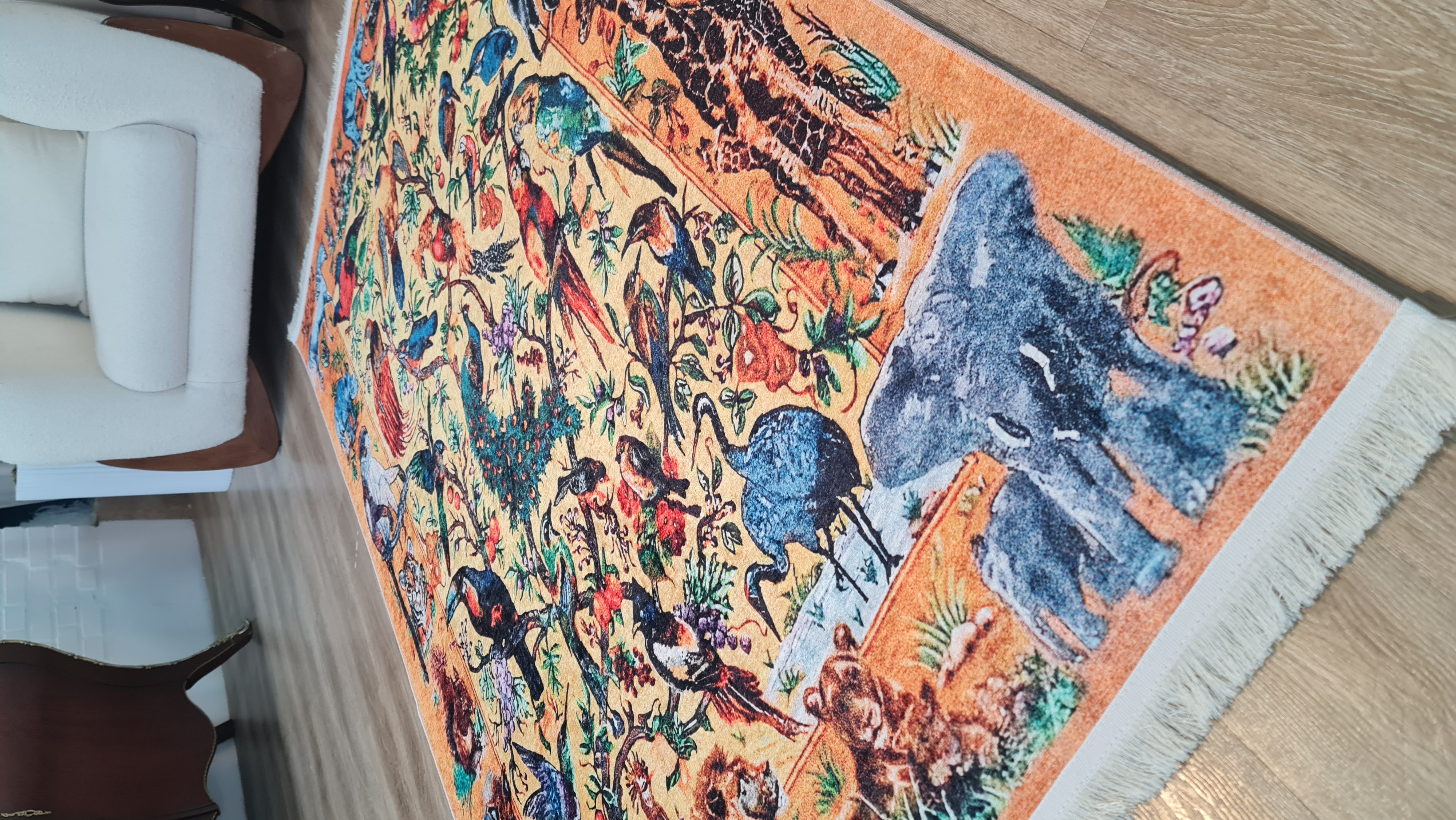 خرید مناسب فرشینه سنتی فرشینه آفتاب کد U462مخمل شانل ترک استپدار