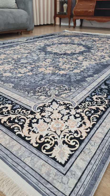 قیمت ارزان فرشینه سنتی فرشینه آفتاب کد U16مخمل شانل ترک استپدار
