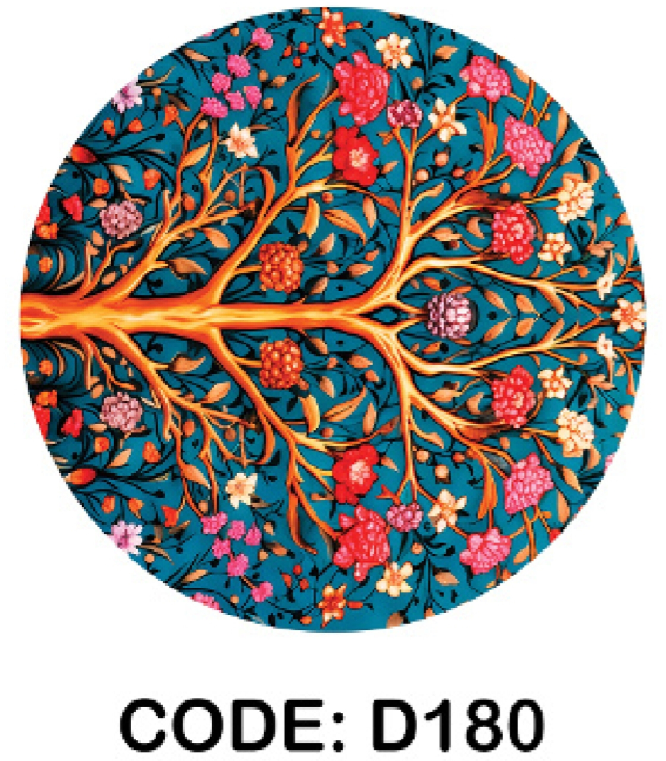 خرید ارزان فرشینه گرد فرشینه آفتاب کدD180مخمل شانل ترک استپدار