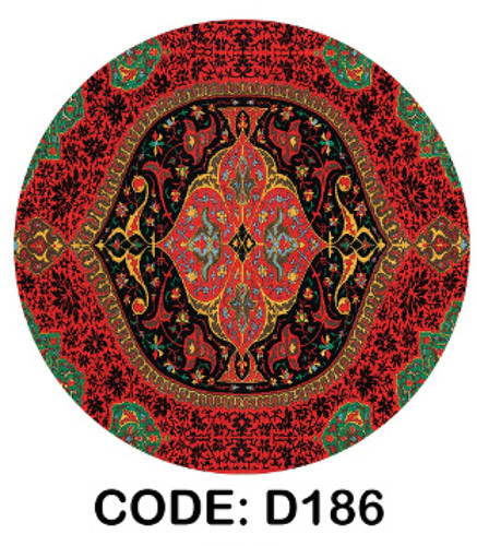 خرید ارزان فرشینه گرد فرشینه آفتاب کدD186مخمل شانل ترک استپدار