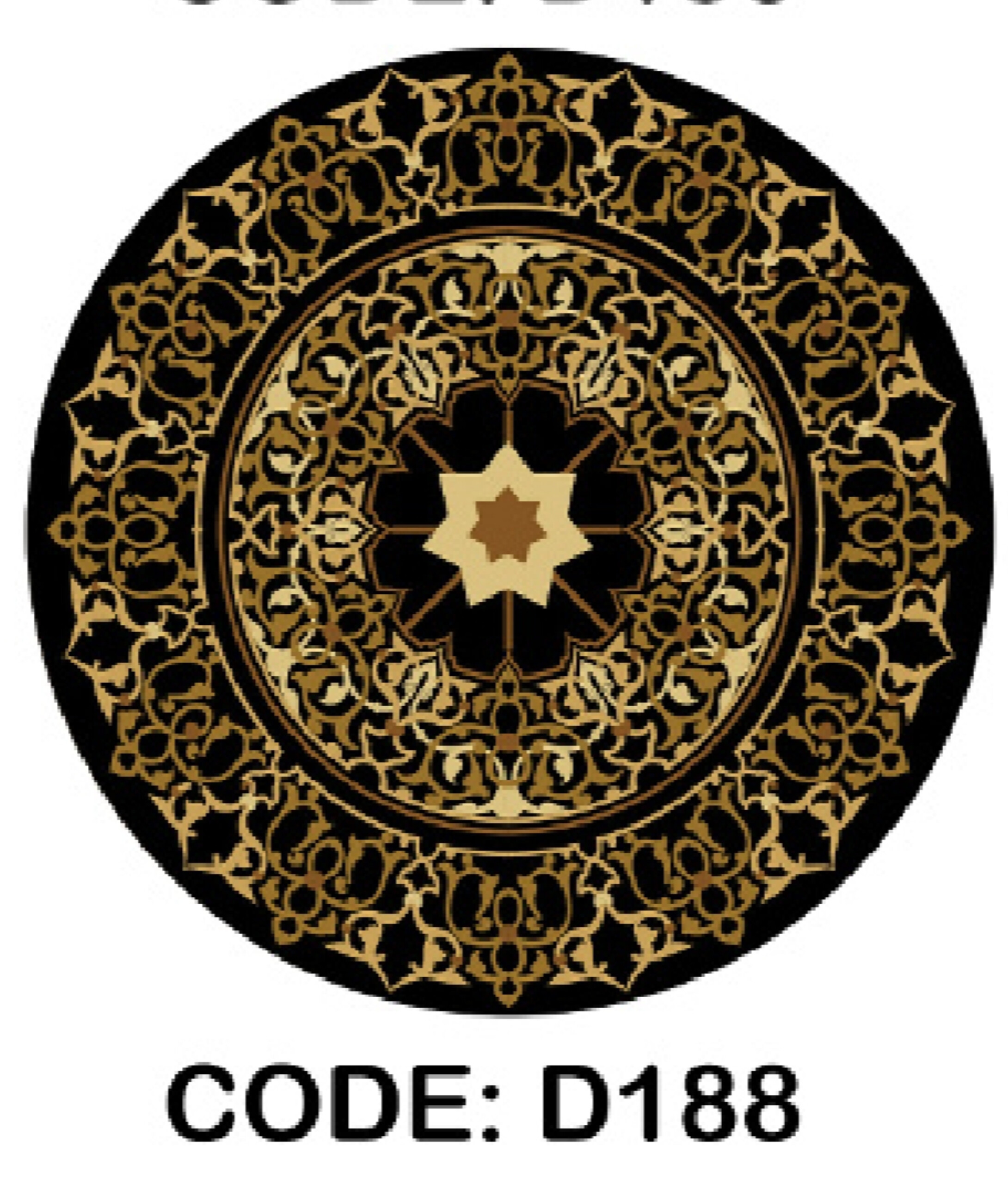 خرید ارزان فرشینه گرد فرشینه آفتاب کدD188مخمل شانل ترک استپدار