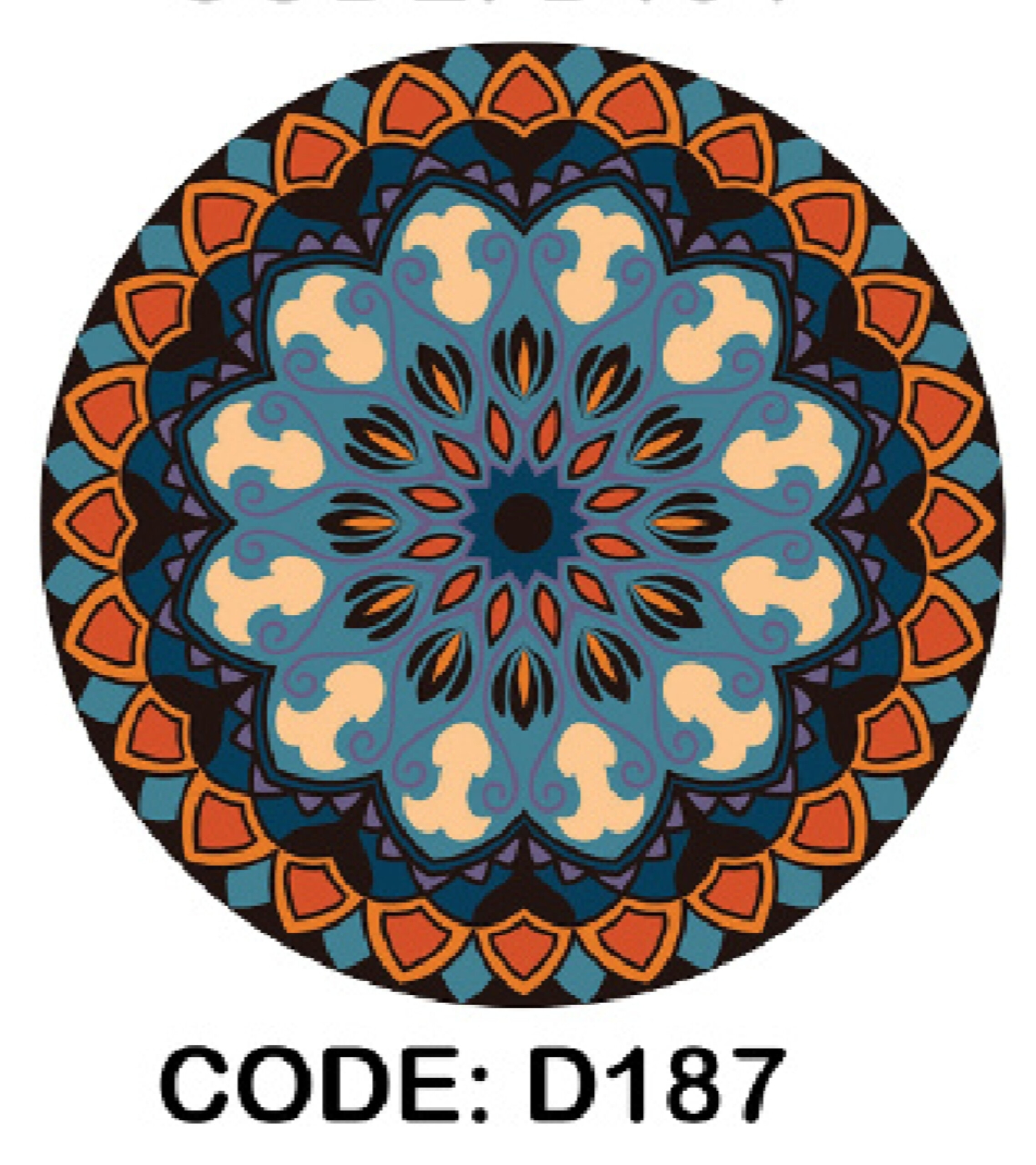 خریدارزان فرشینه گرد فرشینه آفتاب کدD187مخمل شانل ترک استپدار