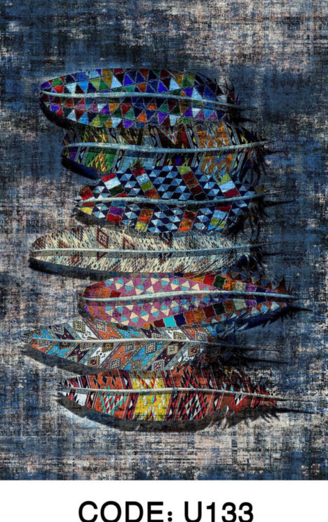 خرید ارزان فرشینه فانتزی فرشینه آفتاب کد U133مخمل شانل ترک استپدار