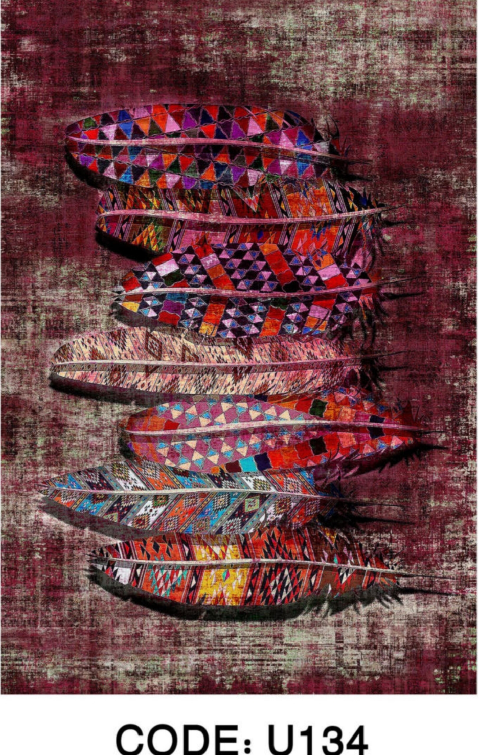 خرید ارزان فرشینه فانتزی فرشینه آفتاب کد U134مخمل شانل ترک استپدار