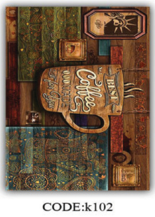 فرشینه آشپزخانه فرشینه آفتاب کدK102مخمل شانل ترک استپدار