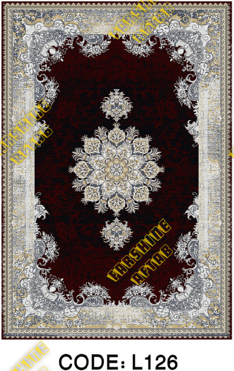 خرید ارزان فرشینه لاکی فرشینه آفتاب کد L126مخمل شانل ترک استپدار