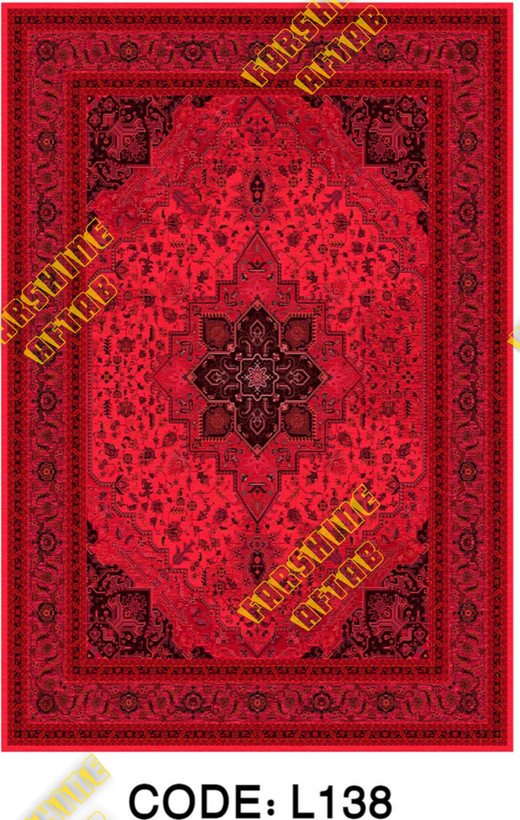 خرید ارزان فرشینه لاکی فرشینه آفتاب کد L138مخمل شانل ترک استپدار
