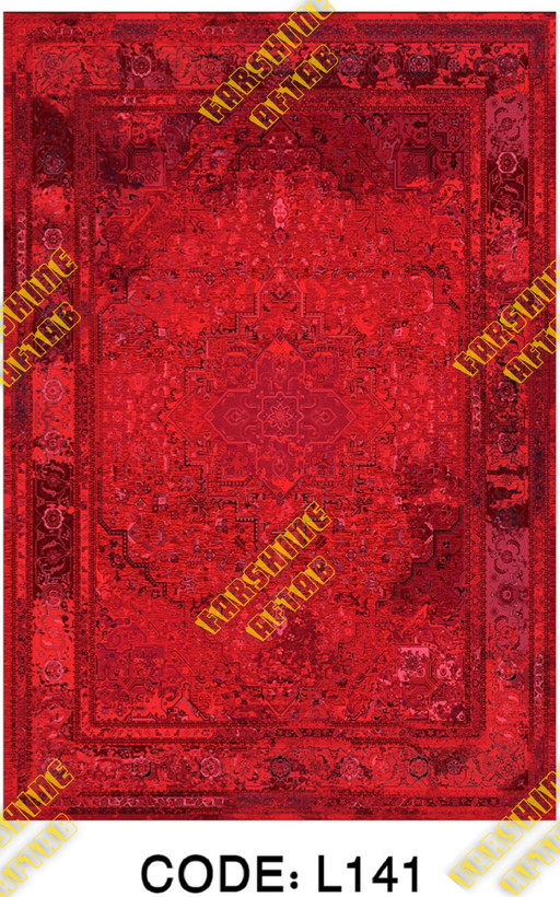 خرید ارزان فرشینه لاکی فرشینه آفتاب کد L141مخمل شانل ترک استپدار