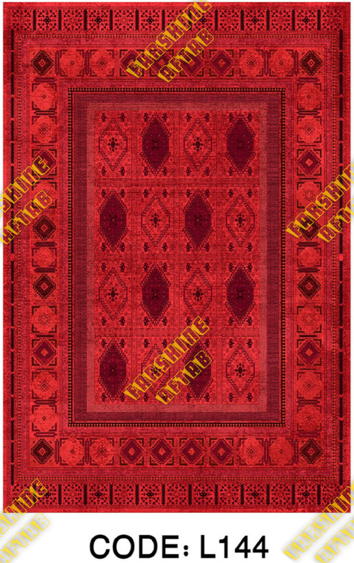 خرید ارزان فرشینه لاکی فرشینه آفتاب کد L144مخمل شانل ترک استپدار