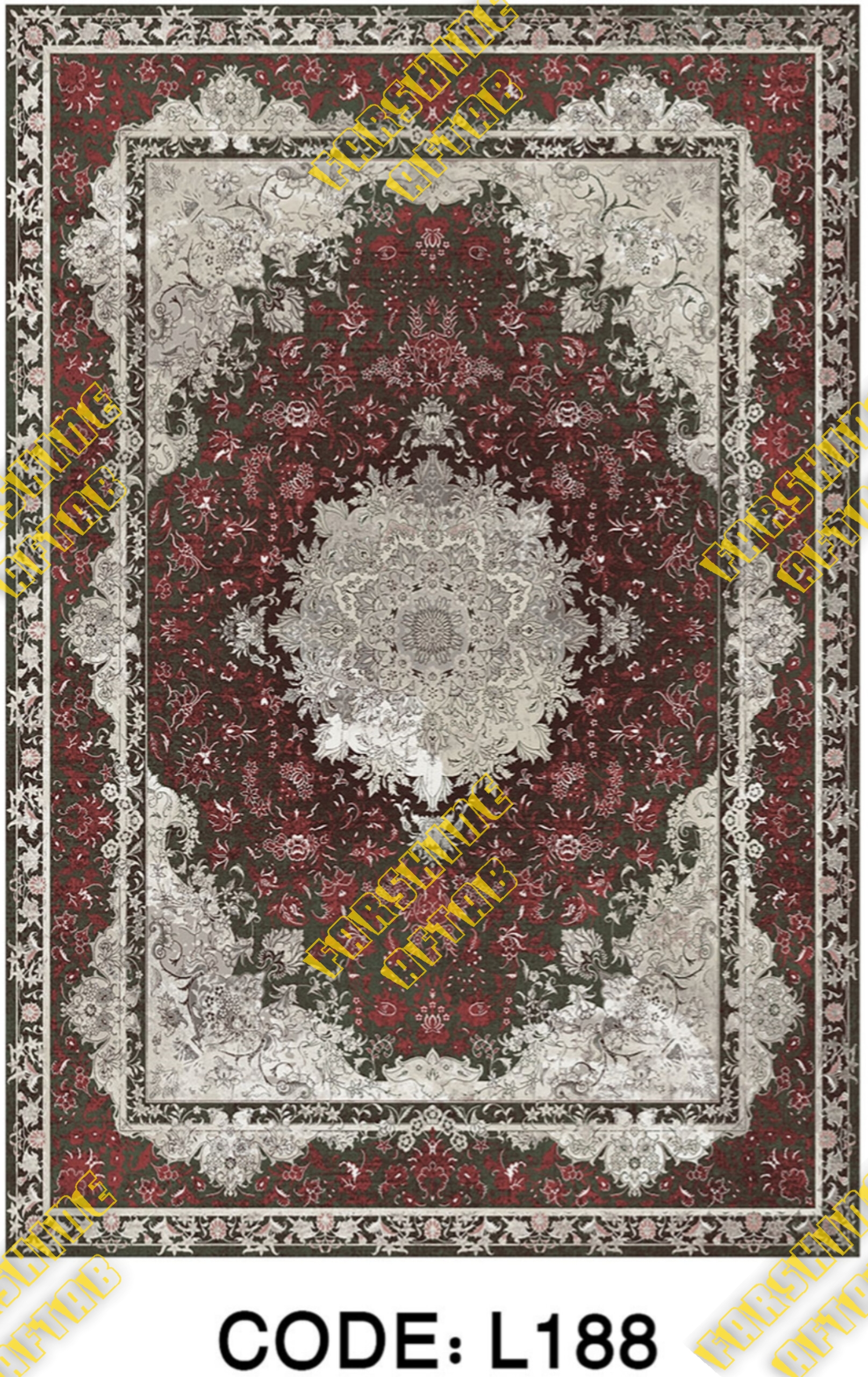 فرشینه لاکی فرشینه آفتاب کد L188مخمل شانل ترک استپدار