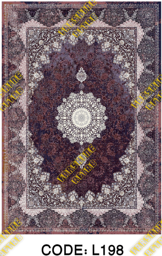خرید ارزان فرشینه لاکی فرشینه آفتاب کد L198مخمل شانل ترک استپدار