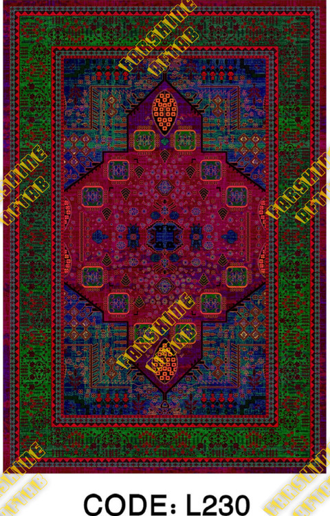 خرید ارزان فرشینه لاکی فرشینه آفتاب کد L230مخمل شانل ترک استپدار