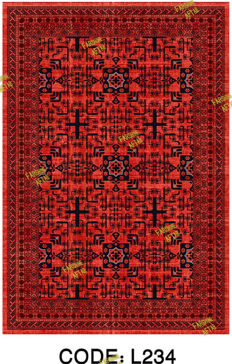 فرشینه لاکی فرشینه آفتاب کد L234مخمل شانل ترک استپدار