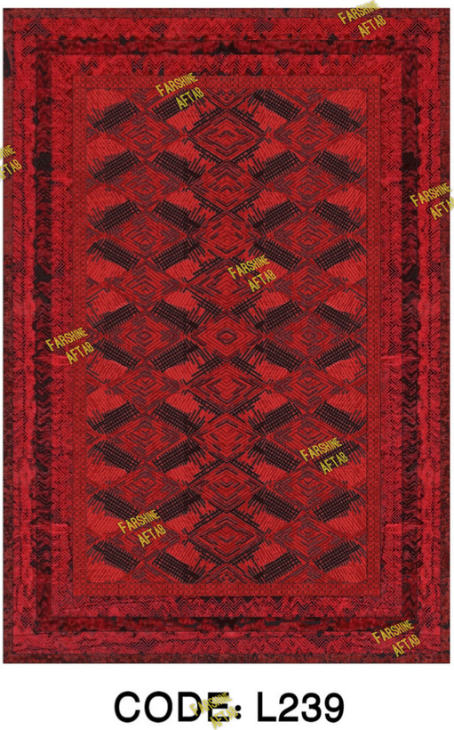خرید ارزان فرشینه لاکی فرشینه آفتاب کد L239مخمل شانل ترک استپدار