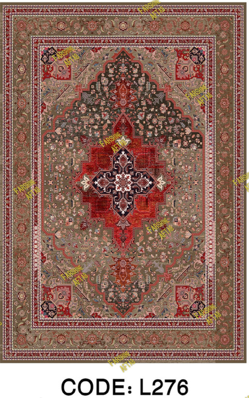 خرید ارزان فرشینه لاکی فرشینه آفتاب کد L276مخمل شانل ترک استپدار
