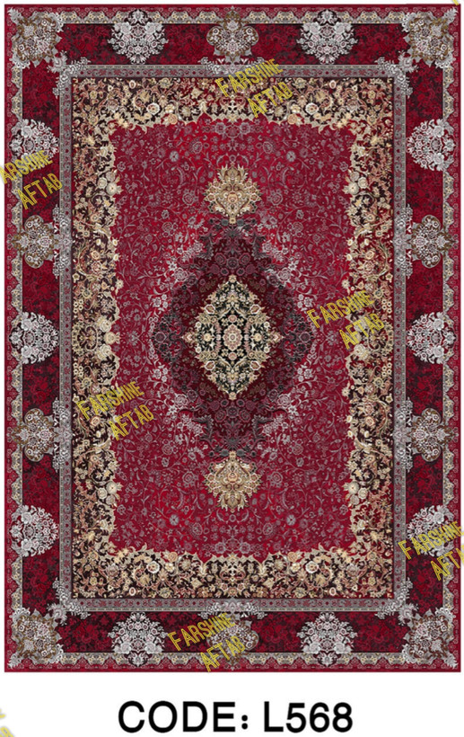 خرید ارزان فرشینه لاکی فرشینه آفتاب کد L568مخمل شانل ترک استپدار