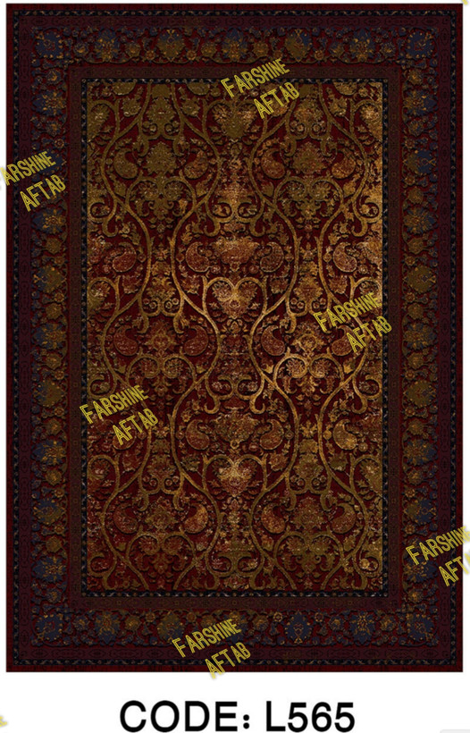 خرید ارزان فرشینه لاکی فرشینه آفتاب کد L565مخمل شانل ترک استپدار