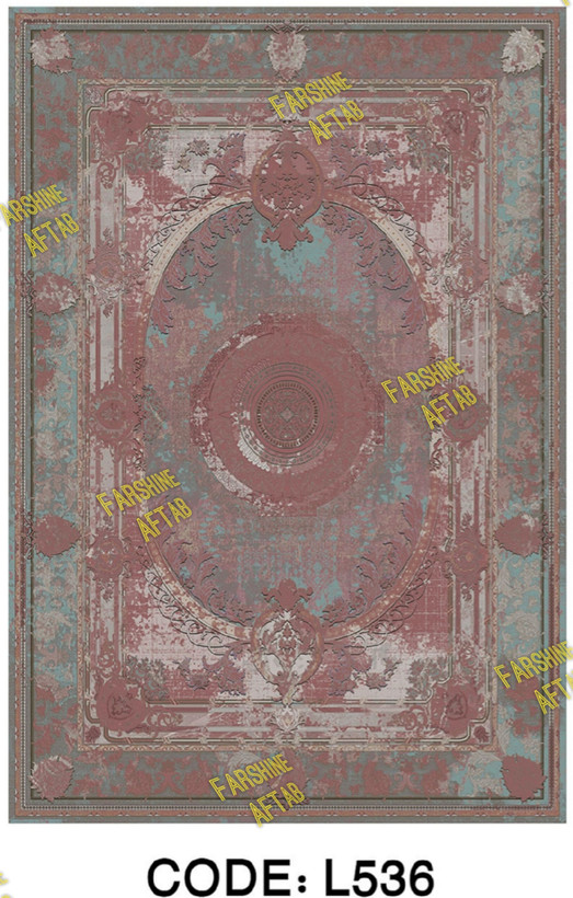 خرید ارزان فرشینه لاکی فرشینه آفتاب کد L536مخمل شانل ترک استپدار