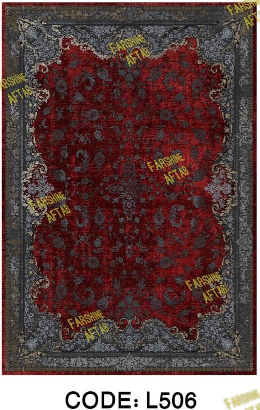 خرید ارزان فرشینه لاکی فرشینه آفتاب کد L506مخمل شانل ترک استپدار