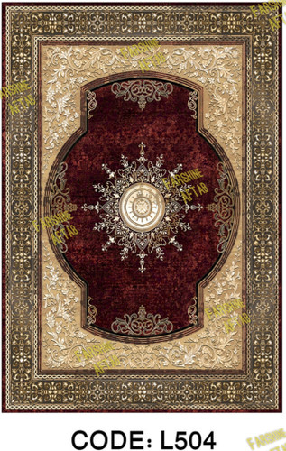 خرید ارزان فرشینه لاکی فرشینه آفتاب کد L504مخمل شانل ترک استپدار