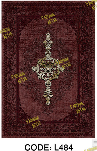 خرید ارزان فرشینه لاکی فرشینه آفتاب کد L484مخمل شانل ترک استپدار