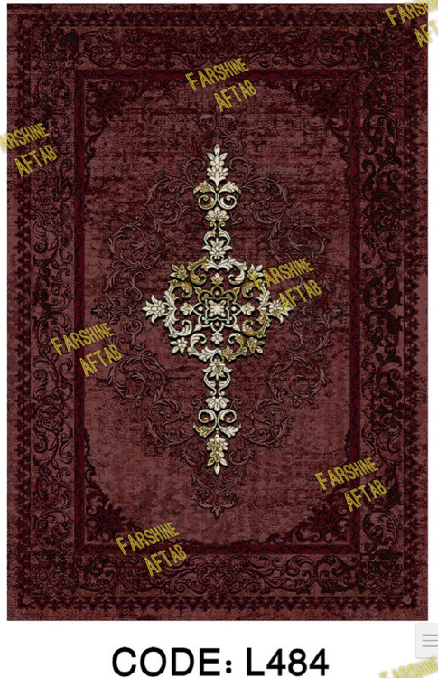 خرید ارزان فرشینه لاکی فرشینه آفتاب کد L484مخمل شانل ترک استپدار