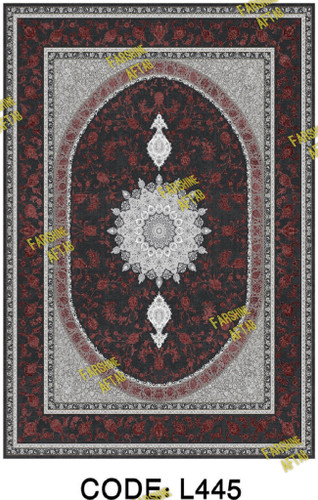 خرید ارزان فرشینه لاکی فرشینه آفتاب کد L445مخمل شانل ترک استپدار