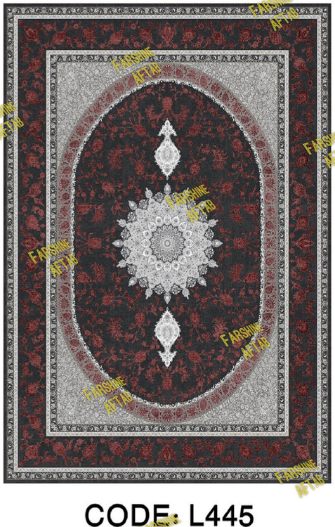 خرید ارزان فرشینه لاکی فرشینه آفتاب کد L445مخمل شانل ترک استپدار