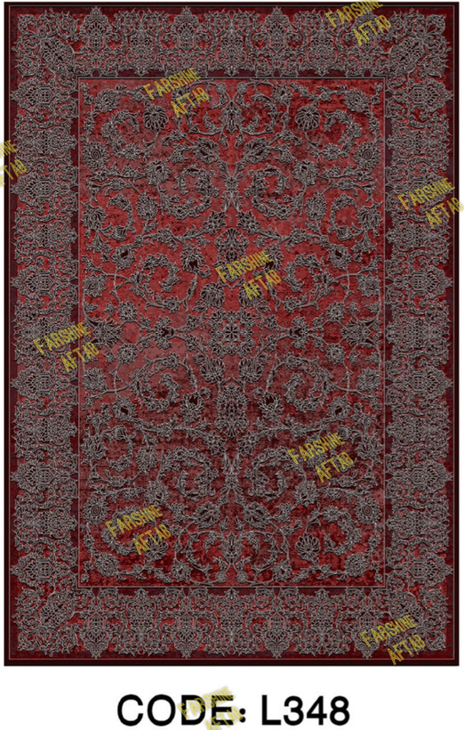 خرید ارزان فرشینه لاکی فرشینه آفتاب کد L348مخمل شانل ترک استپدار