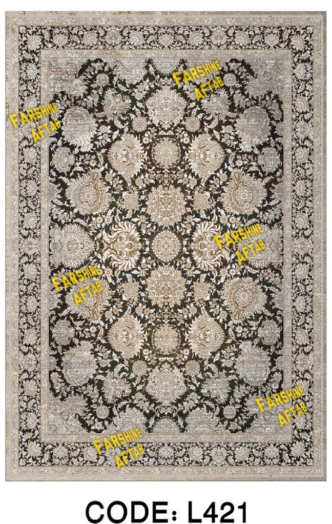 خرید ارزان فرشینه افشان فرشینه آفتاب کد L421مخمل شانل ترک استپدار