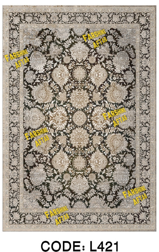 خرید ارزان فرشینه افشان فرشینه آفتاب کد L421مخمل شانل ترک استپدار