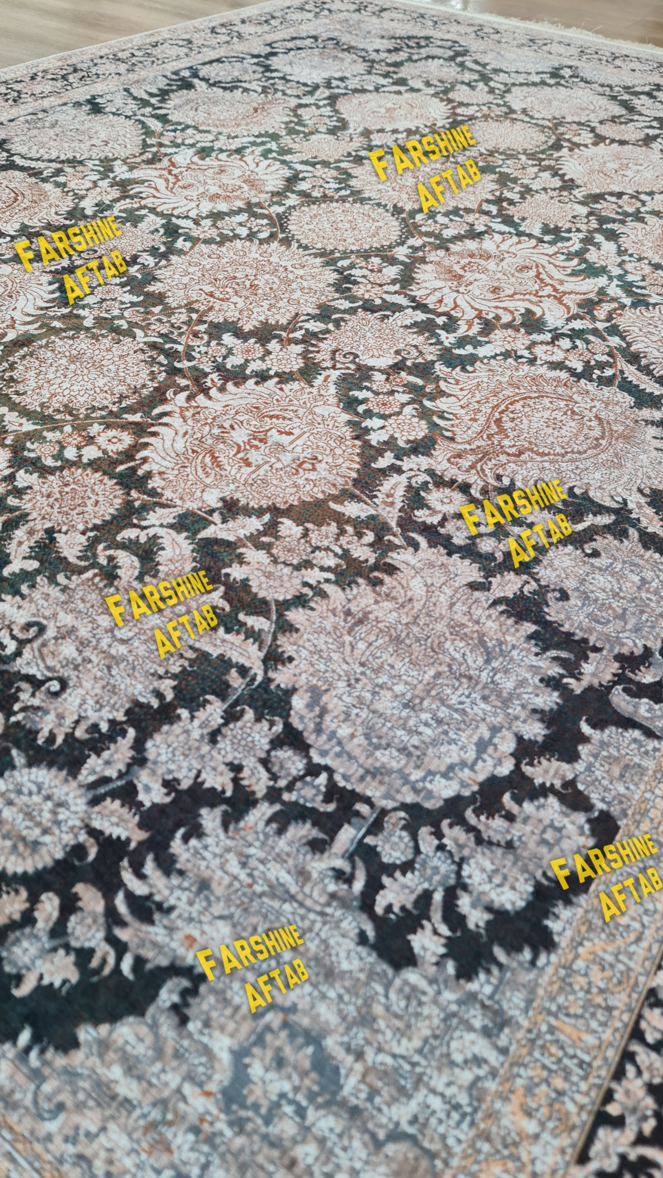 قیمت مناسب فرشینه افشان فرشینه آفتاب کد L421مخمل شانل ترک استپدار