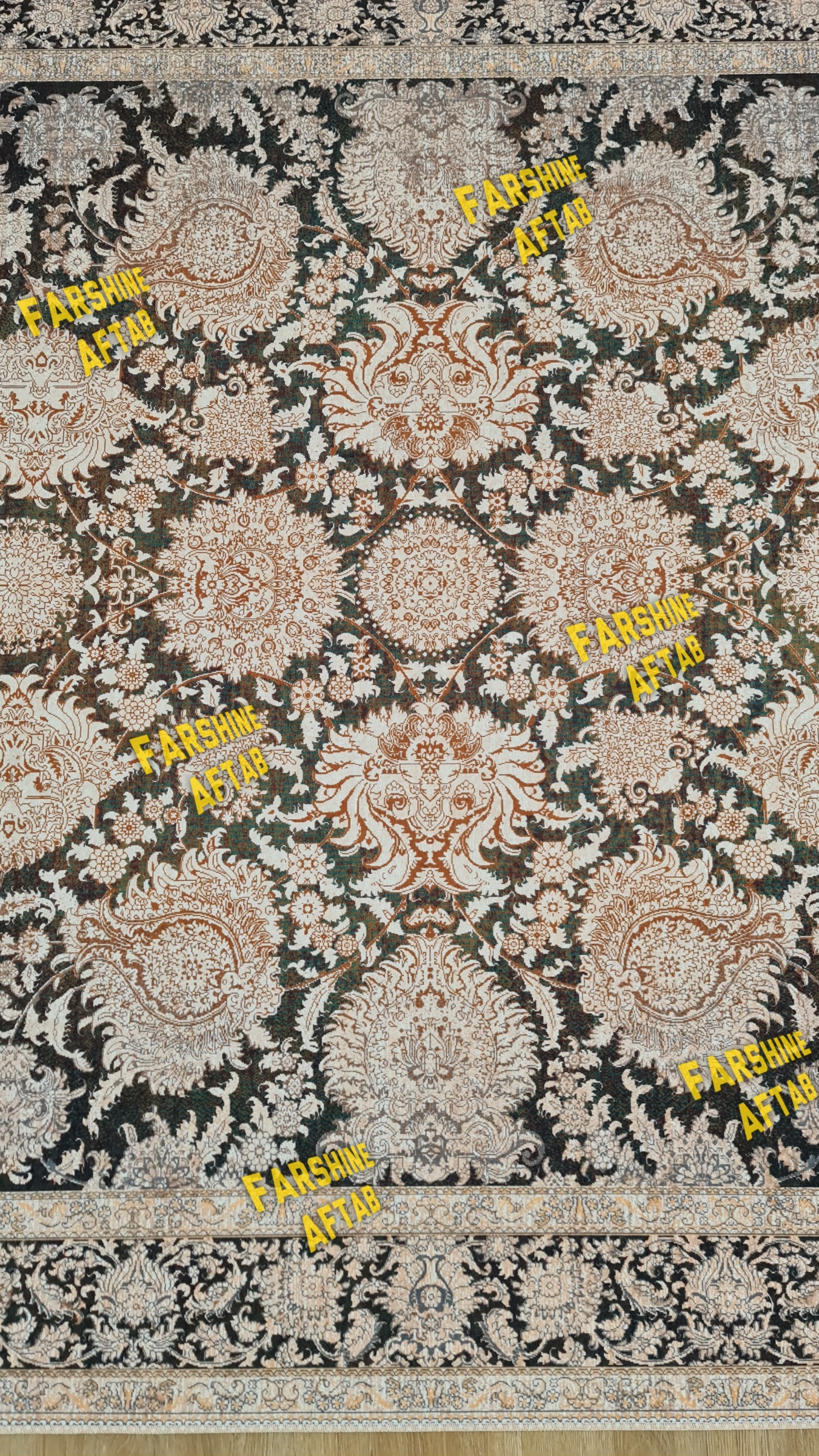 کیفیت عالی فرشینه افشان فرشینه آفتاب کد L421مخمل شانل ترک استپدار