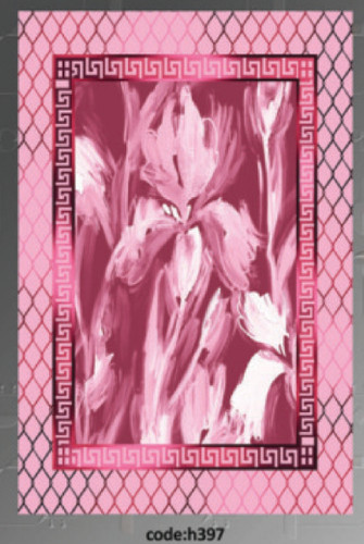 خرید ارزان فرشینه ورساچه فرشینه آفتاب کد H397مخمل شانل ترک استپدار