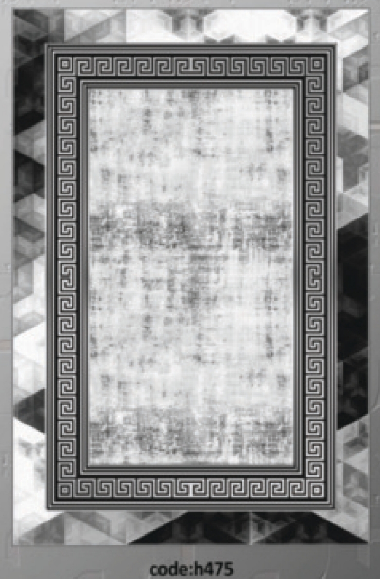 خرید ارزان فرشینه ورساچه فرشینه آفتاب کد H475مخمل شانل ترک استپدار