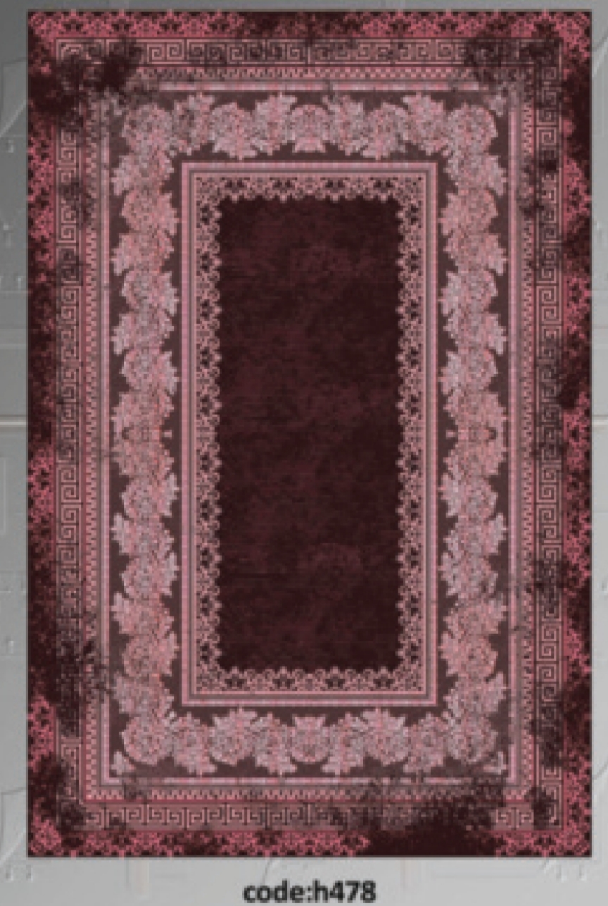 خرید ارزان فرشینه ورساچه فرشینه آفتاب کد H478مخمل شانل ترک استپدار