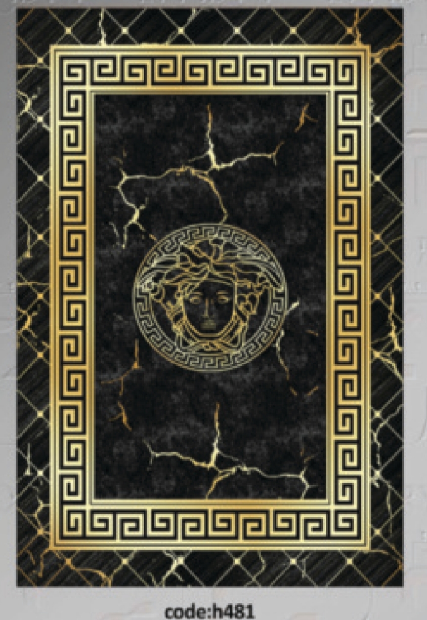 خرید ارزان فرشینه ورساچه فرشینه آفتاب کد H481مخمل شانل ترک استپدار