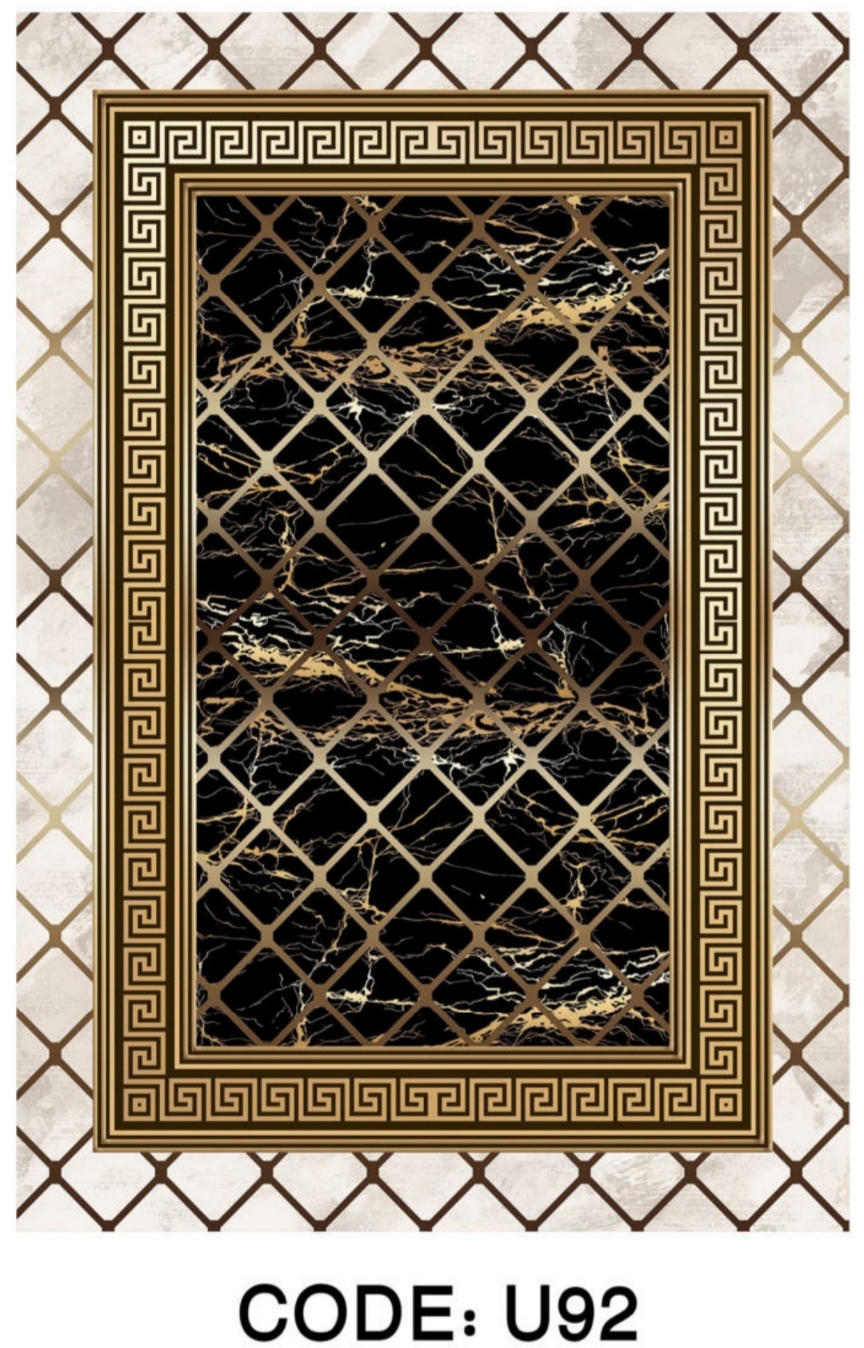 خرید ارزان فرشینه ورساچه فرشینه آفتاب کد U92مخمل شانل ترک استپدار