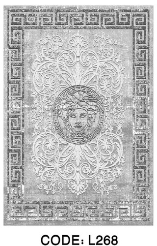 خرید ارزان فرشینه ورساچه فرشینه آفتاب کد L268مخمل شانل ترک استپدار