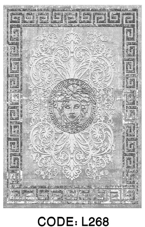 خرید ارزان فرشینه ورساچه فرشینه آفتاب کد L268مخمل شانل ترک استپدار