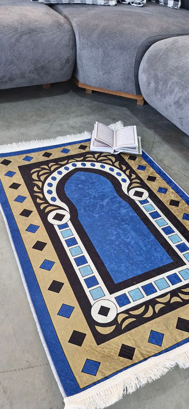 قیمت مناسب فرشینه جانمازفرشینه آفتاب کدN103مخمل شانل ترک استپدار