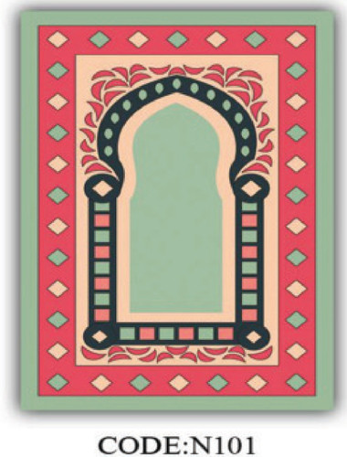 خرید ارزان فرشینه جانمازفرشینه آفتاب کدN101مخمل شانل ترک استپدار