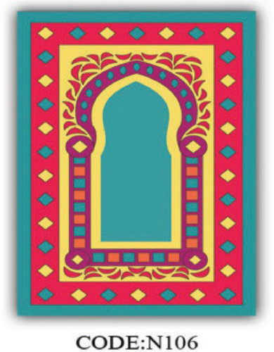 خرید ارزان فرشینه جانمازفرشینه آفتاب کدN106مخمل شانل ترک استپدار