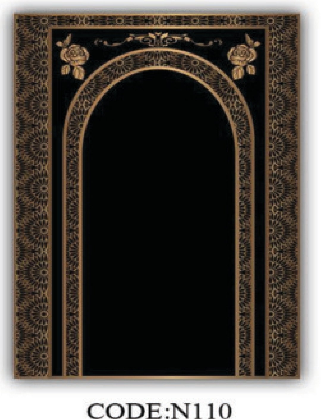 خرید ارزان فرشینه جانمازفرشینه آفتاب کدN110مخمل شانل ترک استپدار