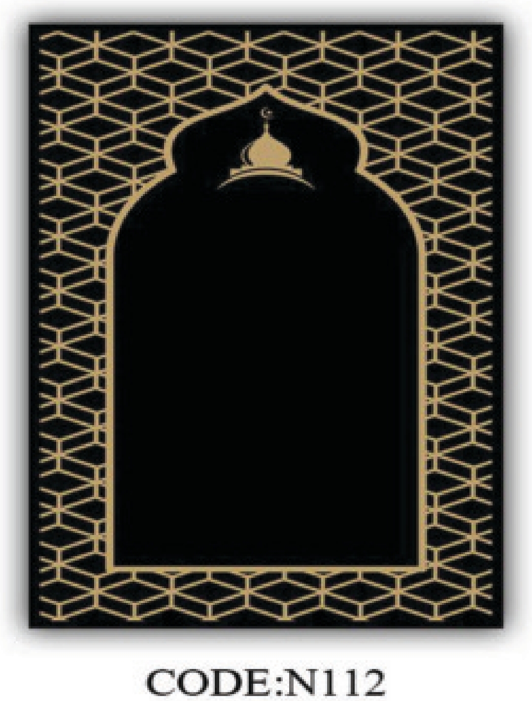 خرید ارزان فرشینه جانمازفرشینه آفتاب کدN112مخمل شانل ترک استپدار