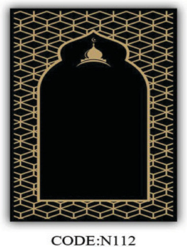 خرید ارزان فرشینه جانمازفرشینه آفتاب کدN112مخمل شانل ترک استپدار